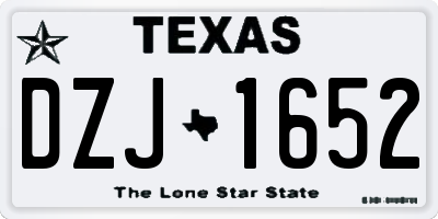TX license plate DZJ1652