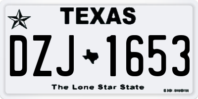 TX license plate DZJ1653