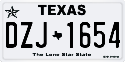 TX license plate DZJ1654