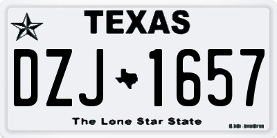 TX license plate DZJ1657