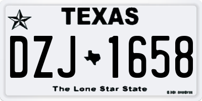 TX license plate DZJ1658