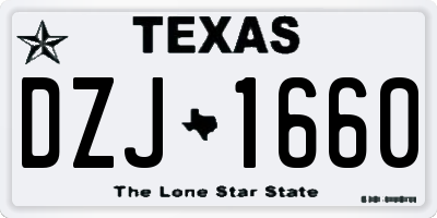 TX license plate DZJ1660