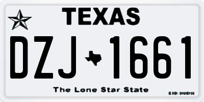 TX license plate DZJ1661