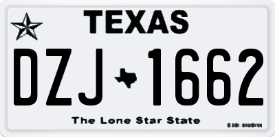 TX license plate DZJ1662