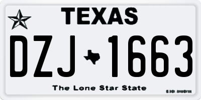 TX license plate DZJ1663
