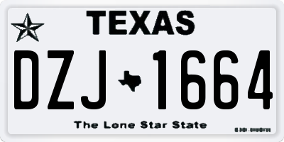 TX license plate DZJ1664