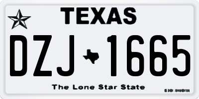 TX license plate DZJ1665