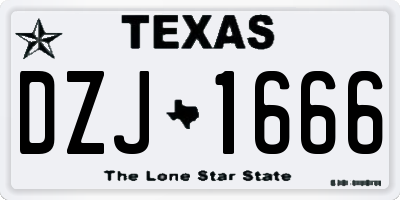 TX license plate DZJ1666