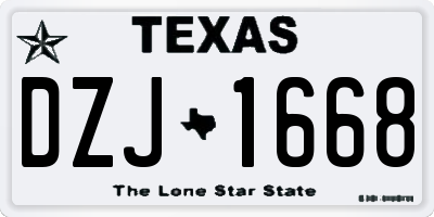 TX license plate DZJ1668