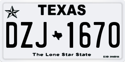 TX license plate DZJ1670