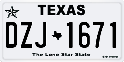 TX license plate DZJ1671
