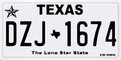 TX license plate DZJ1674