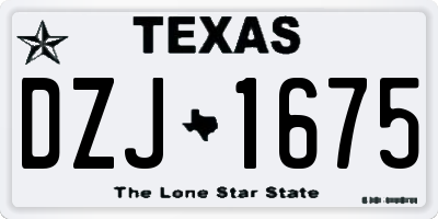 TX license plate DZJ1675