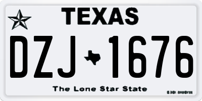 TX license plate DZJ1676
