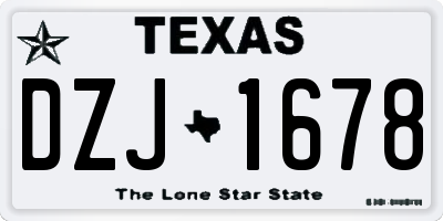 TX license plate DZJ1678