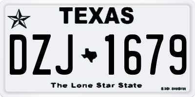 TX license plate DZJ1679