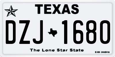 TX license plate DZJ1680