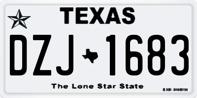 TX license plate DZJ1683