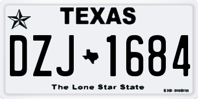 TX license plate DZJ1684