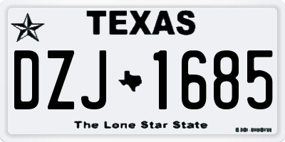TX license plate DZJ1685