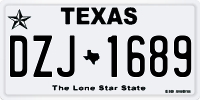 TX license plate DZJ1689
