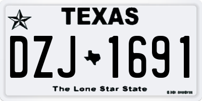 TX license plate DZJ1691
