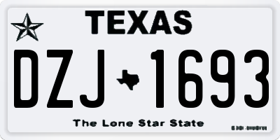 TX license plate DZJ1693