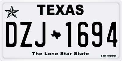 TX license plate DZJ1694