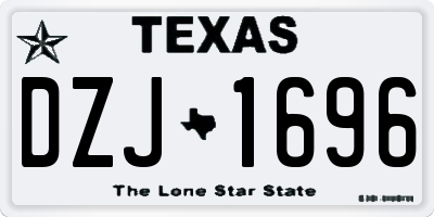 TX license plate DZJ1696
