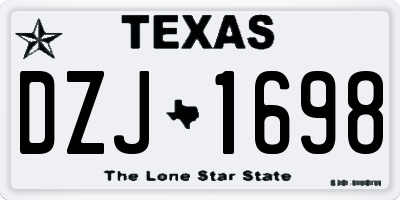 TX license plate DZJ1698