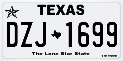 TX license plate DZJ1699