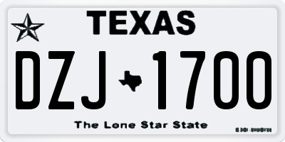 TX license plate DZJ1700