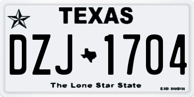TX license plate DZJ1704