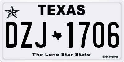 TX license plate DZJ1706