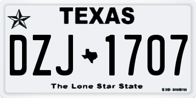 TX license plate DZJ1707