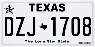 TX license plate DZJ1708