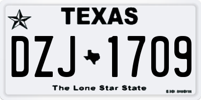 TX license plate DZJ1709