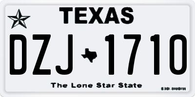TX license plate DZJ1710