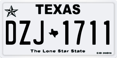 TX license plate DZJ1711