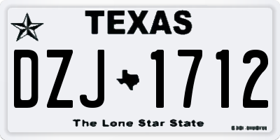 TX license plate DZJ1712