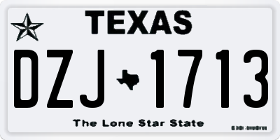 TX license plate DZJ1713