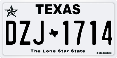 TX license plate DZJ1714