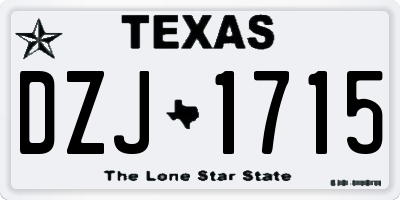 TX license plate DZJ1715