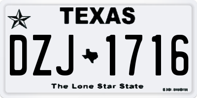 TX license plate DZJ1716
