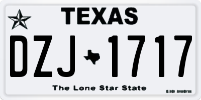 TX license plate DZJ1717