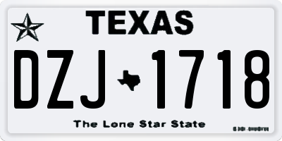TX license plate DZJ1718