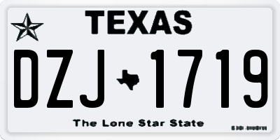 TX license plate DZJ1719