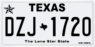 TX license plate DZJ1720