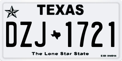 TX license plate DZJ1721