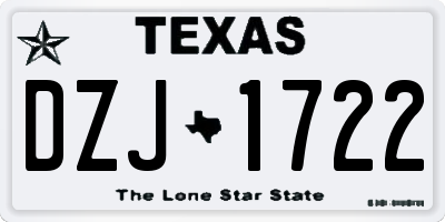 TX license plate DZJ1722